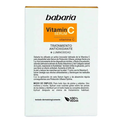 Babaria Sérum tratamiento antioxidante aumenta el brillo y reduce las manchas por edad vitamina C tratamiento antioxidante + luminosidad dosificador 30 ml