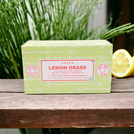 Satya Pack of 12 boxes 15g of Lemon Grass Incense 