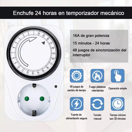 24 Hours Cyclic Timer Socket 230V Kitchen Timer Universal Timing Socket 