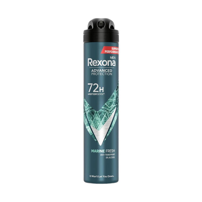 Rexona Pack de 2 botes de Desodorante Aerosol Protección Avanzada 72h Antitranspirante 0% Alcohol para hombre 200ml (400 ml en total)