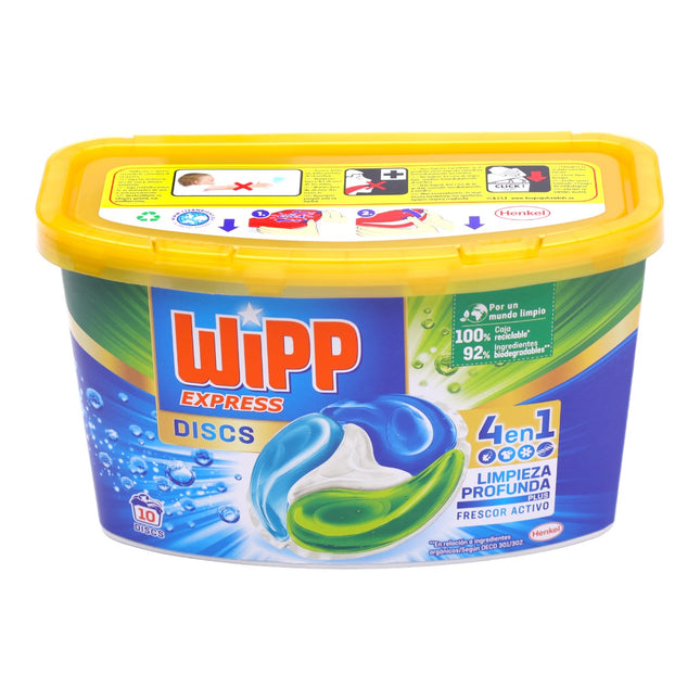 Wipp Express Discs 4 in 1 Deep Cleaning Capsule Detergent Box 10 Doses 