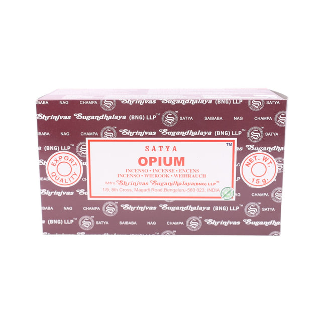 Satya Pack of 12 boxes 15g of Opium Incense 