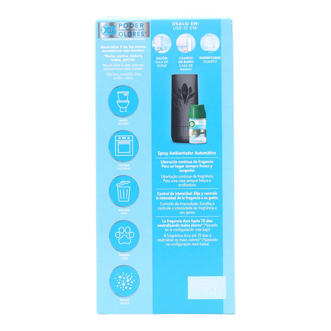 AIR WICK Freshmatic Device with rechargeable battery and 1 Automatic Spray Air Freshener Refill Essence with Turquoise Oasis Aroma 250 ml 