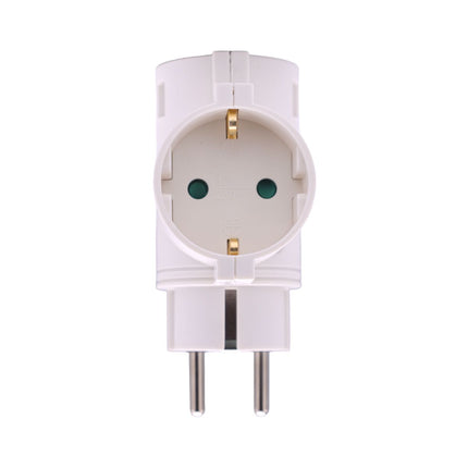 Triple adapter with white schuko plug MAX. 3680W 250V/16A 