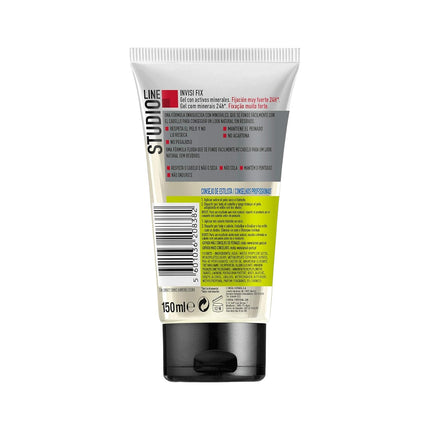 Studio Line Invisi Fix Gel Fijación Fuerte Gel fijador de cabello  24H Gomina para el pelo150 ml