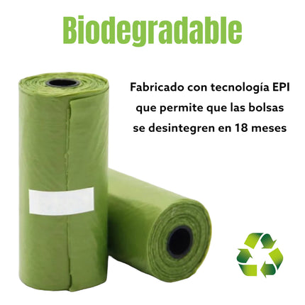 240 Bolsas biodegradables para caca de perro bolsas para heces de mascotas (240 bolsas sin dispensador)