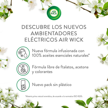 AIR WICK Essentials Oils Pure ambientador eléctrico Flor recambio 2 unidades 19 ml