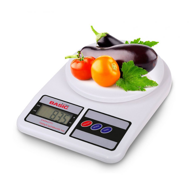 Plastic Kitchen Scale Digital Weight MAX 7kg LCD Screen 