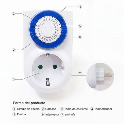 24 Hour Mechanical Digital Timer Socket 230V/16A 