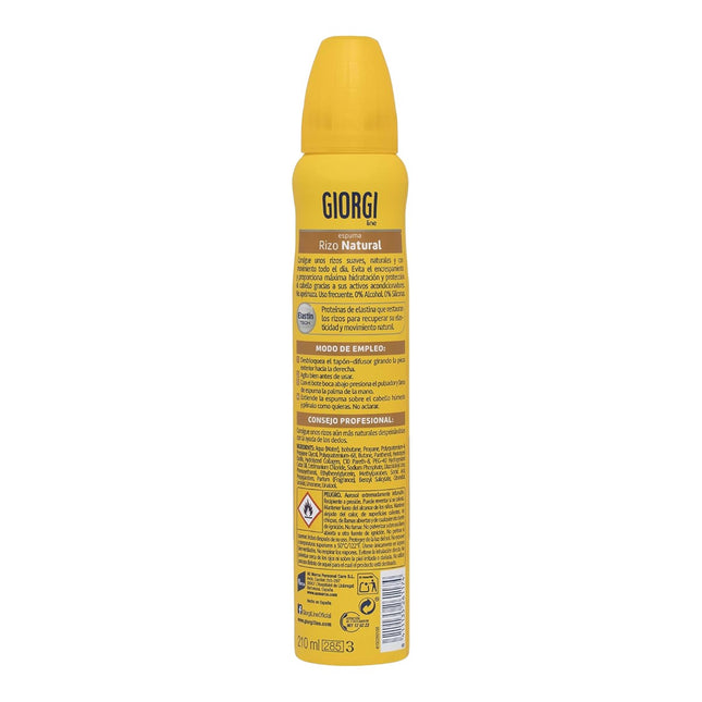 GIORGI Natural Curl Foam 24h Anti-Frizz and Hydration 0% Silicones and Alcohol 210 ml 