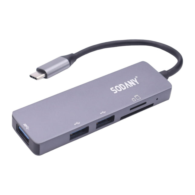 SODANY USB 3.1/2.0 Type C Hub 4 in 1 for Data Transfer, Read and Write Memory Cards, Memory Card Reader 