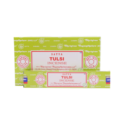 Satya Pack of 12 boxes 15g of Tulsi Incense 