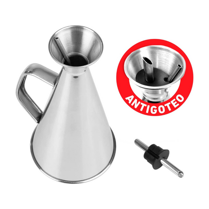 Oiler with Anti-Drip System made of Stainless Steel Elegant Oil Dispenser Anti-Drip Dishwasher Safe 250 ml, 500 ml, 750 ml and 1000 ml 