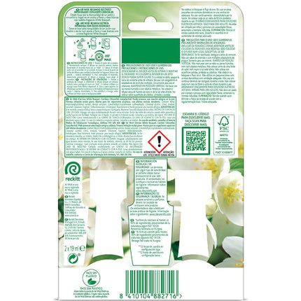 AIR WICK Essentials Oils ambientador eléctrico White Bouquet recambio 2 unidades de 19 ml