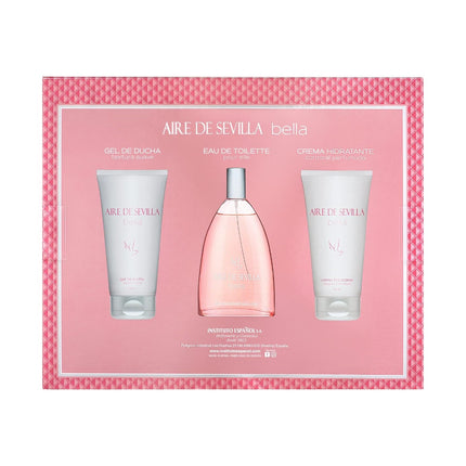 AIRE DE SEVILLA Bella Estuche de cosmética para mujer con Perfume Gel de ducha suave y Crema Hidratante corporal perfumada Cofre de regalo de ritual perfumado (150 ml cada uno)