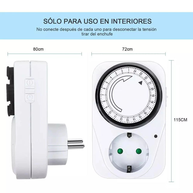 Temporizador cíclico de 24 horas con enchufe 230V, temporizador de cocina, enchufe de sincronización Universal