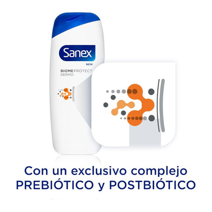 SANEX Gel de Ducha BiomePortect Dermo Sensitive Fortalece la barrera de la piel y la calma con suavidad Para piel sensible 550 ml