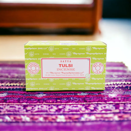 Satya Pack of 12 boxes 15g of Tulsi Incense 