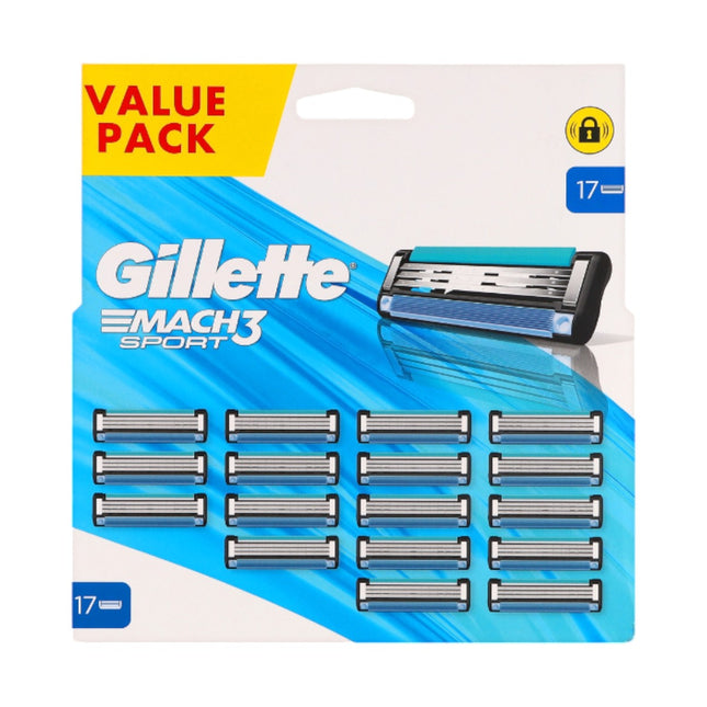 Gillette Mach3 Sport Value Pack 17 cuchillas de afeitar Recambio para cuchillas de afeitar