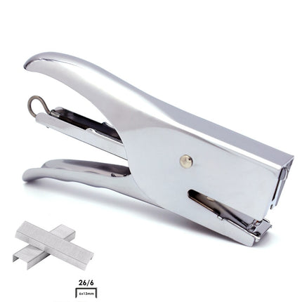 Metal Clamp Stapler with 1000 Staples, Clamp Stapler for Type 26/6 and 24/6 Staples 