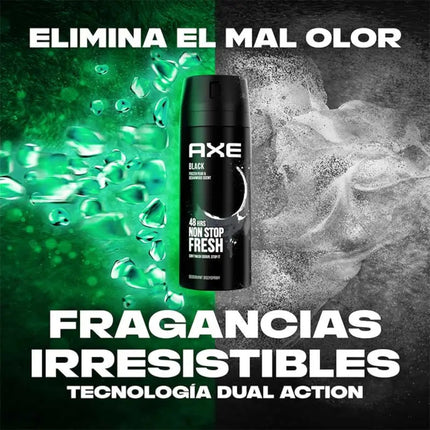 AXE Black 48H Fresh Body Spray Fragancia para hombres 150ml - El embalaje puede variar