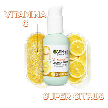 GARNIER 2 in 1 Illuminating and Anti-Spot Facial Serum With 20% Vitamin C and SPF2, Non-greasy Clinically tested 50 ml 