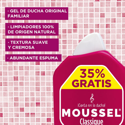 MOUSSEL Classique Gel de Ducha con espuma y aroma suave aporta cada día frescor y bienestar a toda la familia 900 ml