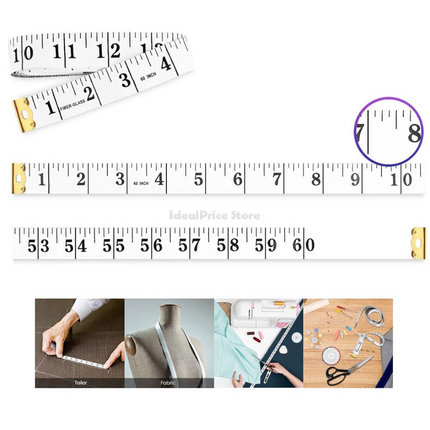 White Double Sided Tape Measure for Body and Waist Circumference Measurement, 150cm, 2 pcs 