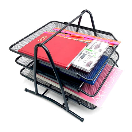 2, 3 or 4 Tier Metal Desk Organizer Tray for Papers, Sheets and Documents for Office or Personal Use 