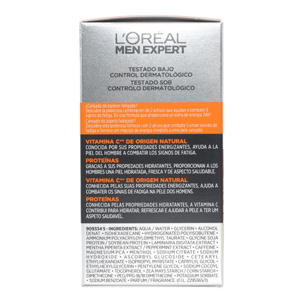 L'OREAL MEN EXPERT Hydra Energetic anti-fatigue moisturizing care cream 24h vitamin C + magnesium dispenser 50 ml 