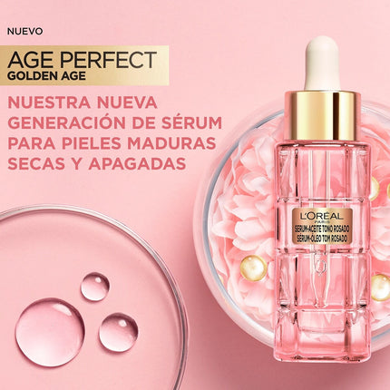 L'ORÉAL PARIS Age Perfect Golden Age sérum-aceite tono rosado Anti-flacidez Nutrición & Luminosidad dosificador para pieles maduras, secas y apagadas 30 ml