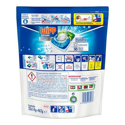 Wipp Express Power Caps Detergent in Capsules for Washing Machine Deep Cleaning, Effective in Cold Water 33 + 33 washes 