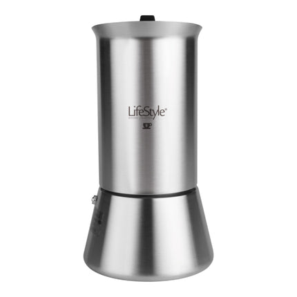 Cafetera Italiana Cafetera Espressos de Acero Inoxidable, Cafetera Moka Clásica Recipiente de Acero para hacer Café con Mango Ergonómico Mantiene el Calor 4,6,9 tazas