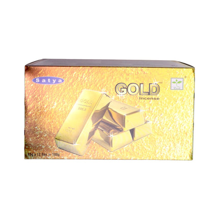 Satya Pack of 12 boxes 15g of Gold Incense 