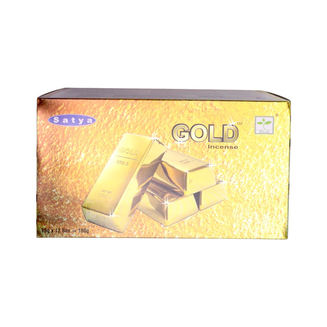 Satya Pack of 12 boxes 15g of Gold Incense 