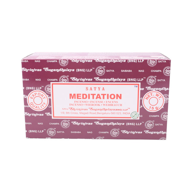 Satya Pack of 12 boxes 15g of Meditation Incense 