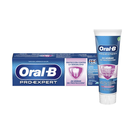 Oral-B Pro-Expert Pack de 4 Pastas de Dientes de 75ml Sensibilidad Y Blanqueamiento Pasta Dentífrica 24 h de Protección