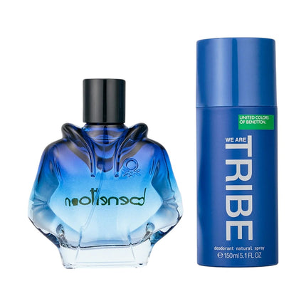 Benetton We Are Tribe para hombre SET 90 ml Eau De Toilette Spray + 150 ml Deodorant Spray