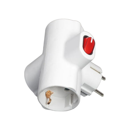 Adaptador triple con interruptor luminoso