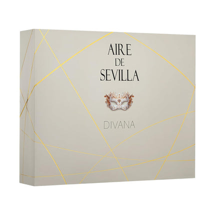 AIRE DE SEVILLA DIVINA Estuche de cosmética para mujer con Perfume 100 ml + Gel de ducha suave 100 ml + Body Mist 100 ml Cofre de regalo de ritual perfumado